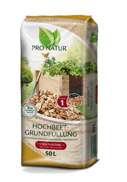 ProNatur Bio Hochbeet- Grundfüllung 50l Hackschnitzel Selbstabholung